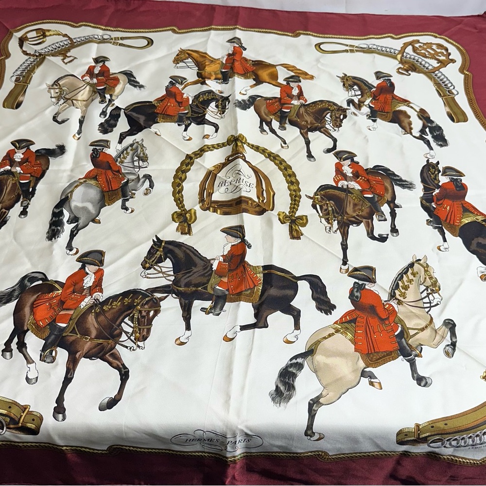 Hermes Cream and Brown Equestrian Blanket